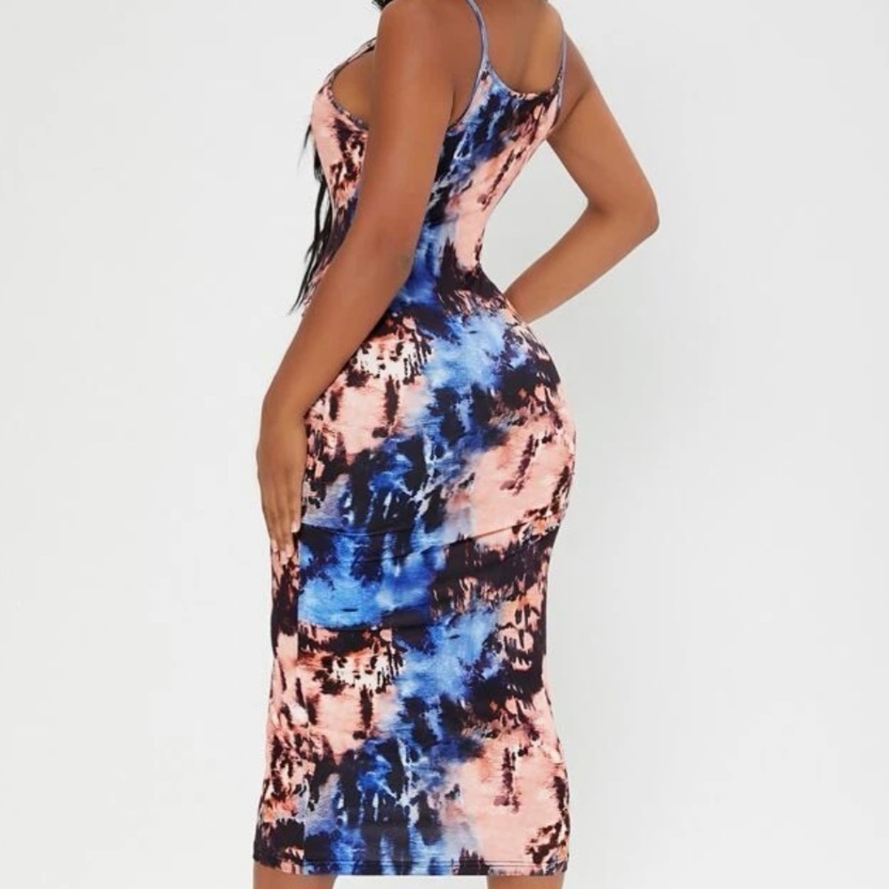 Casual Spaghetti Straps Bodycon Summer Midi Dress - Picture 5 of 6